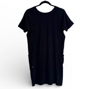 Kit Ace Black Pima Cotton Crewneck T-shirt Dress with Hip Pockets Size XS